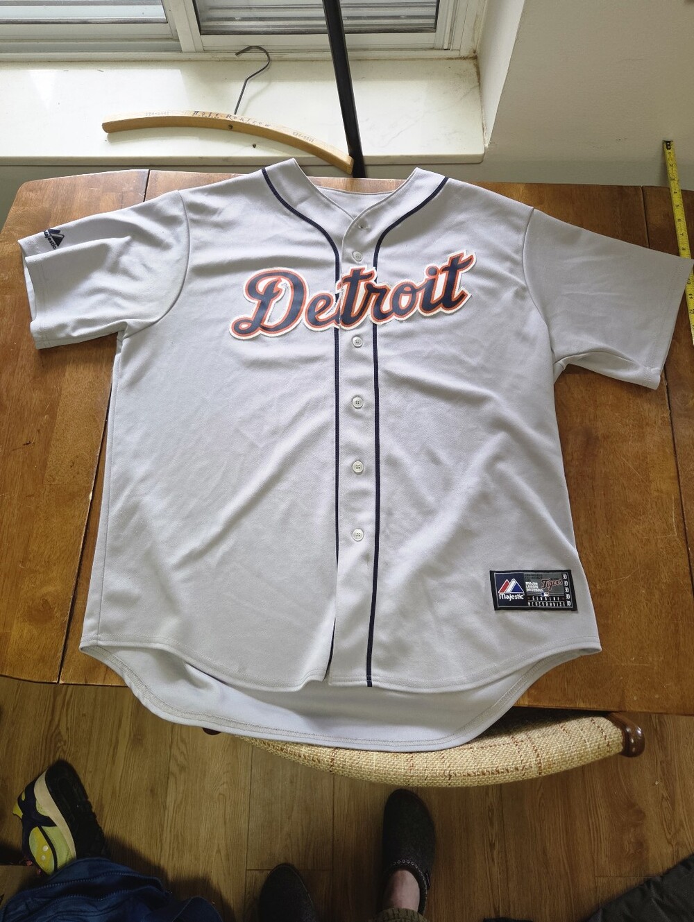 Detroit Tigers Majestic Flex Base Authentic Road Gray MLB Jersey Blank Size XL